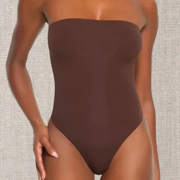 Skims NWT | Cocoa Fits Everybody strapless stretch-jersey bodysuit | size XL - Picture 2 of 6